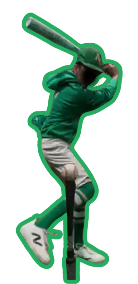 Youth hitting a ball on tee mount